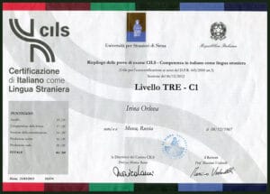 Certificate Italian CILS