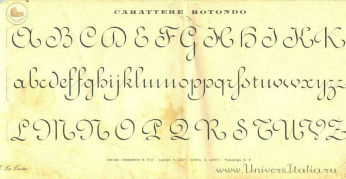 Старинный итальянский алфавит